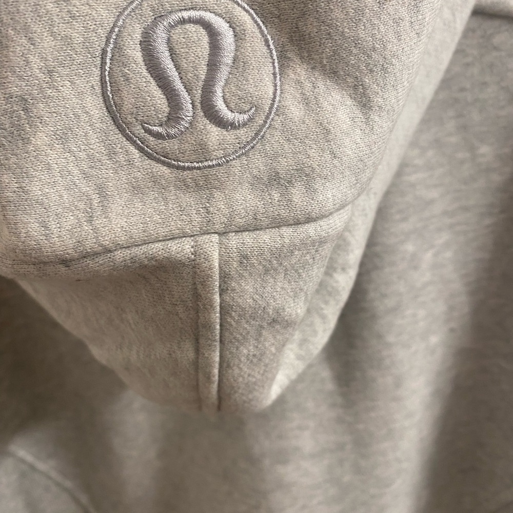 Lululemon Athletica Light Gray Scooba Half Zip Hoodie Long Sleeve - Picture 6 of 13